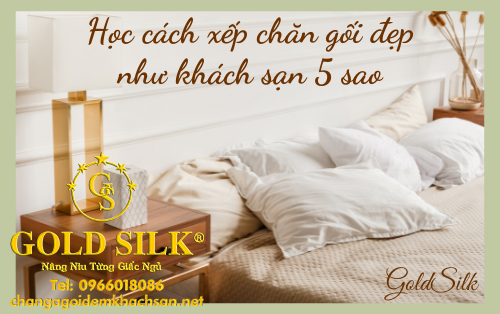 xếp chăn gối đẹp